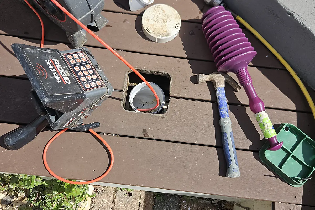 CCTV drain camera inspection being performed by Frecks Plumbing & Gas in Perth's southern suburbs